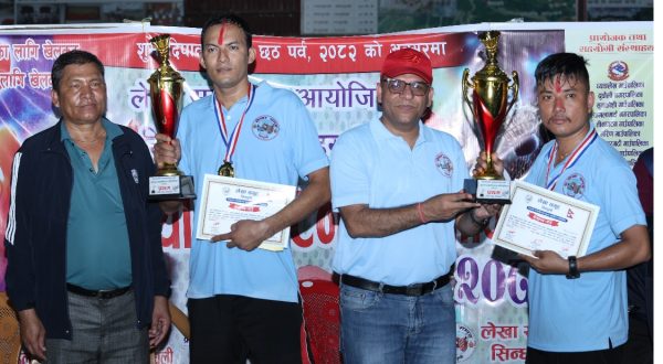 सिन्धुलीमा लेखा समूहद्वारा खुला ब्याडमिन्टन प्रतियोगिता सम्पन्न